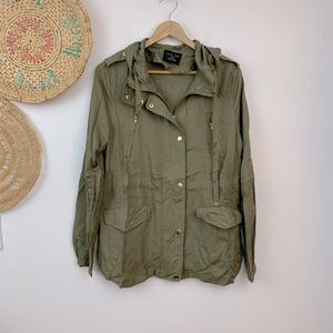 Love tree olive green utility style jacket
